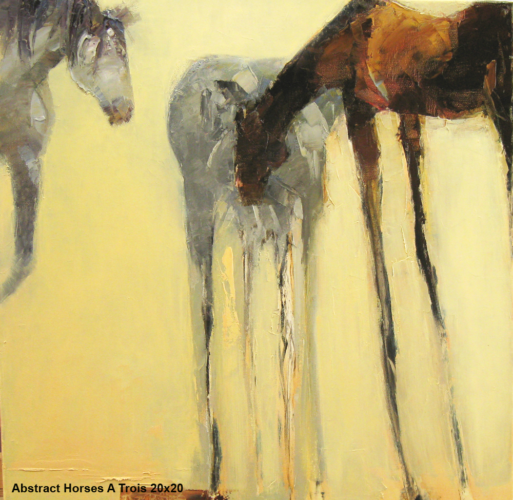 Abstract Horses A Trois - 20 x 20