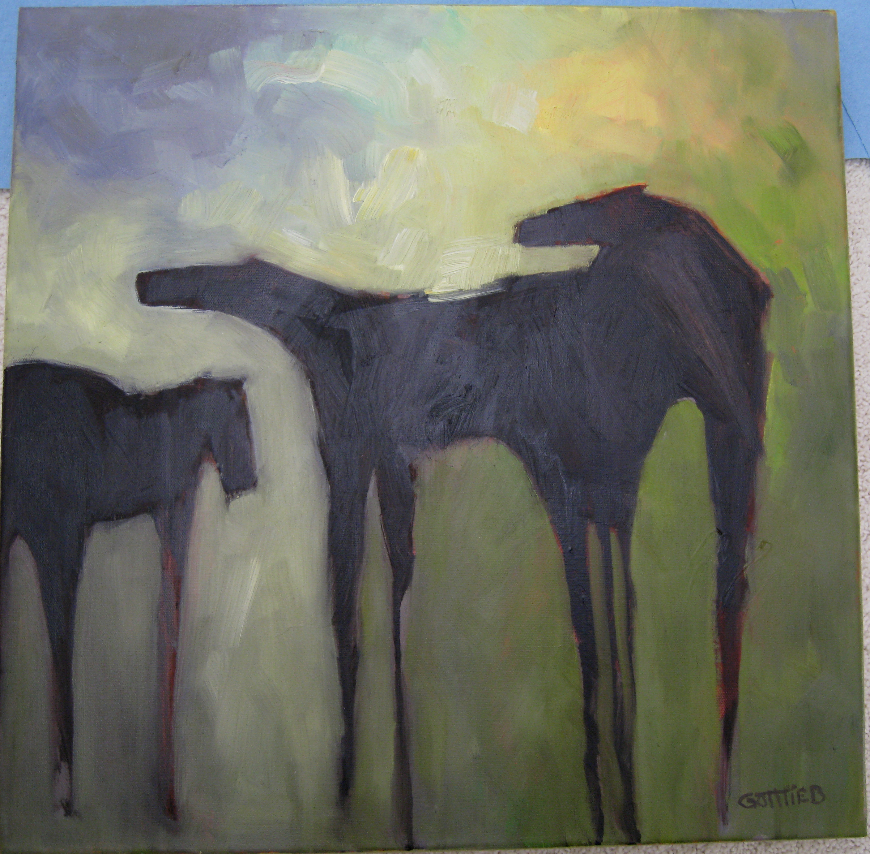 Horses Abstract Let's Go - 20 x 20